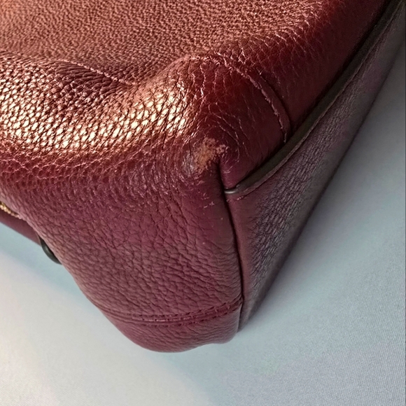 Kate Spade Jackson Cherrywood Pebbled Leather Large Satchel Tote Shoulder Bag - Picture 9 of 11